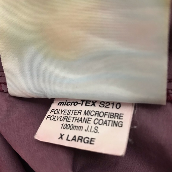 Vintage 80s 90s Mens XL Kangaroo Packable Bag Hooded Windbreaker Burgundy Maroon - Picture 7 of 12